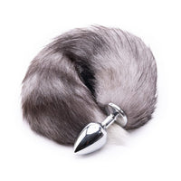Gray Anal Fox Tail 16"