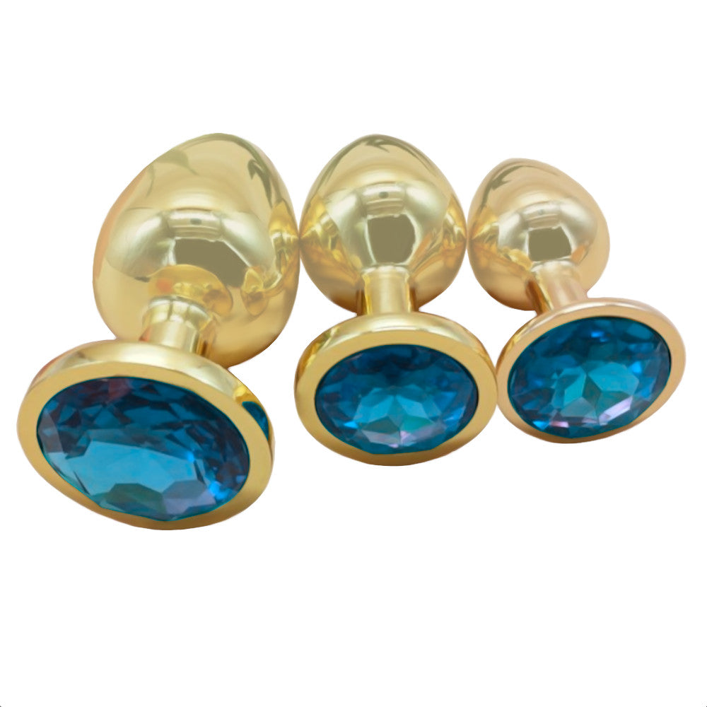 Gold Anal Toy Jeweled Plug