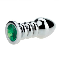 Ribbed Steel Jeweled Plug