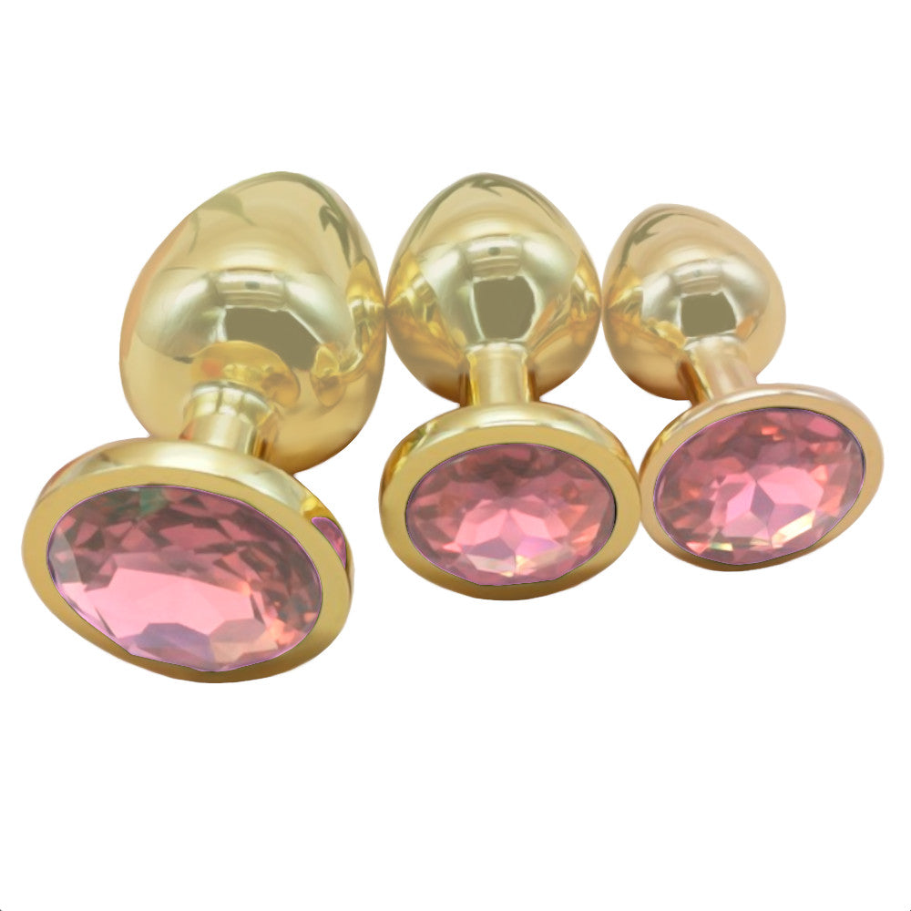 Gold Anal Toy Jeweled Plug