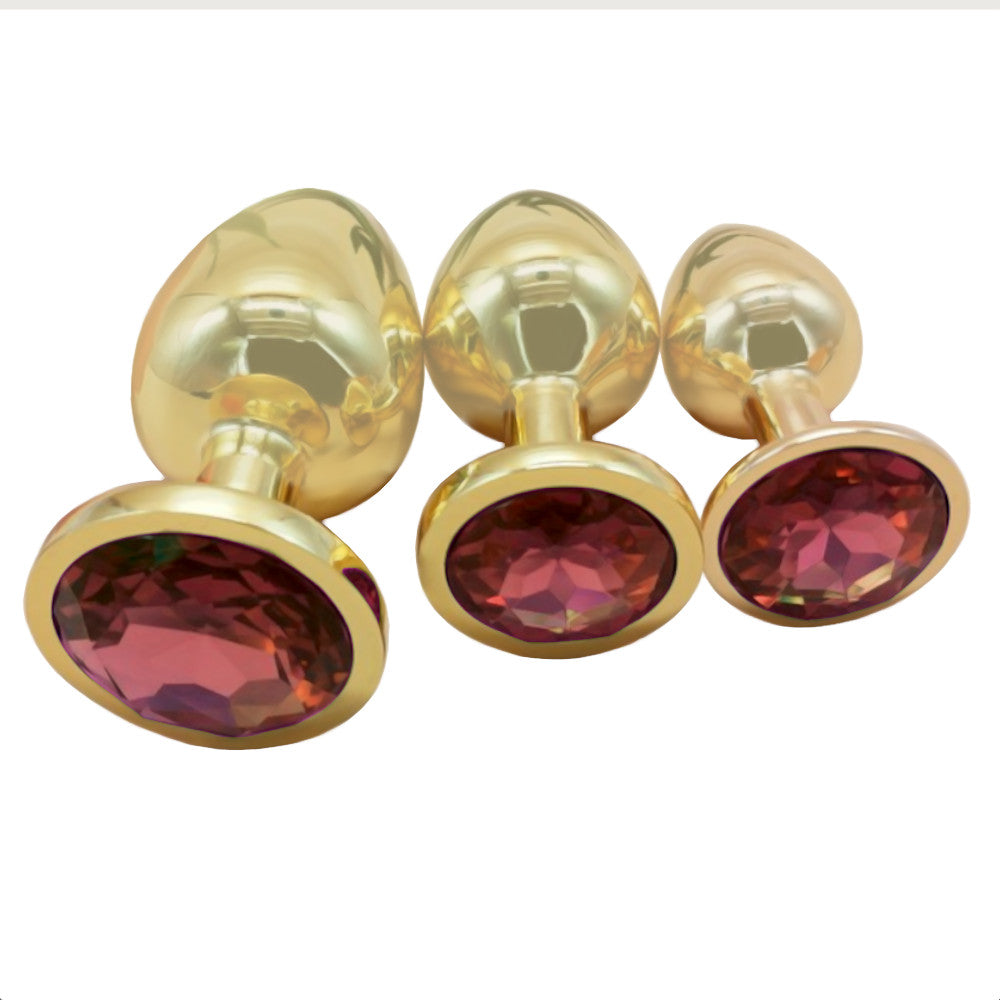 Gold Anal Toy Jeweled Plug