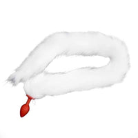 33" White Cat Tail Silicone Plug