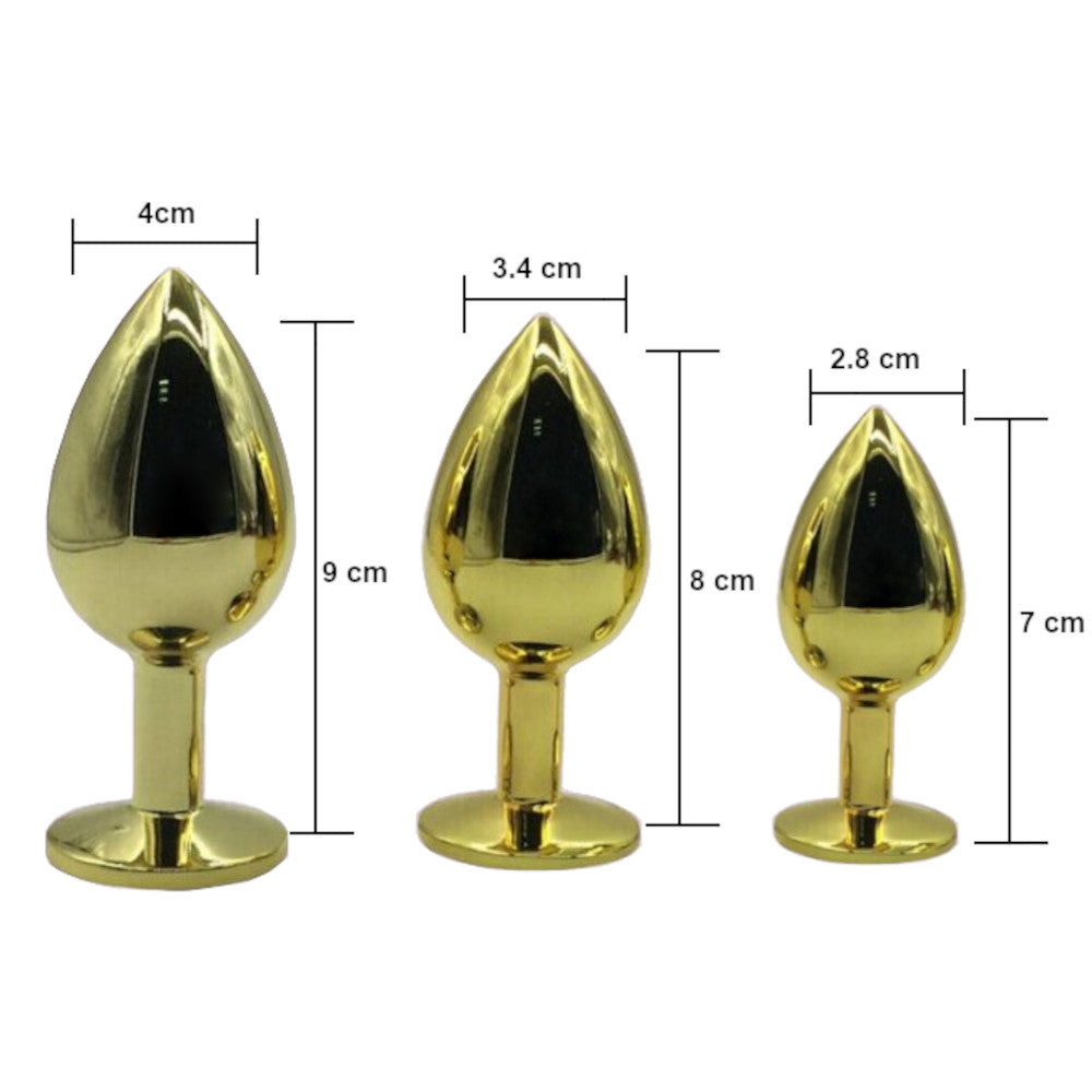 Gold Anal Toy Jeweled Plug