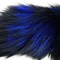 Fox Tail Black Silicone Plug, Black and Blue 17"