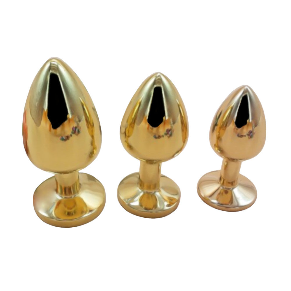 Gold Anal Toy Jeweled Plug