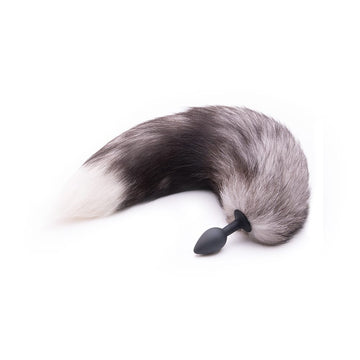 Gray Silicone Cat Tail 16"
