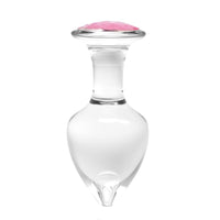 Jeweled Rose Pink Glass Plug Set (3 Piece)
