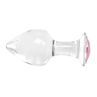 Jeweled Rose Pink Glass Plug Set (3 Piece)