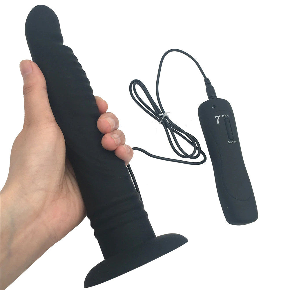 Long Suction Cup Vibrating Dildo