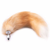 Orange Metal Fox Tail Butt Plug 16"