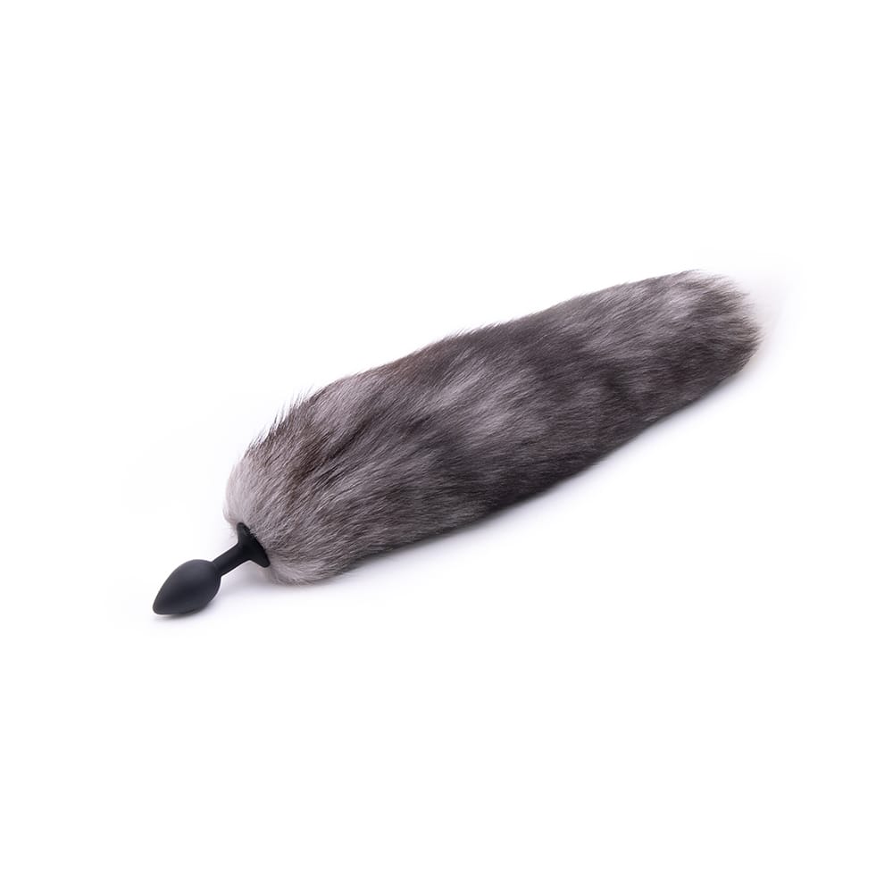 Gray Silicone Cat Tail 16"