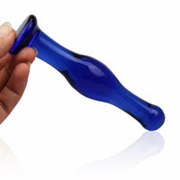 Blue Large Anal Glass Plug Dildo