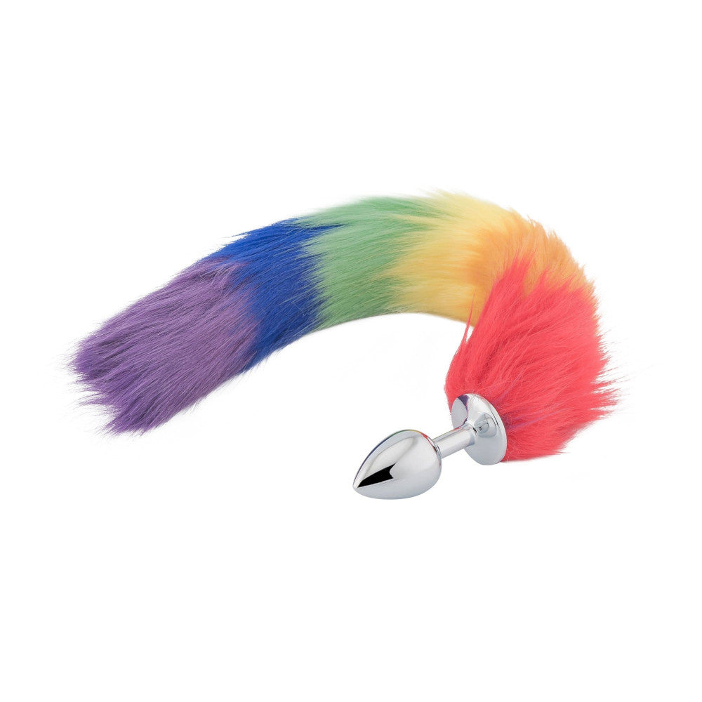 Rainbow Fox Tail Metal Plug 18"