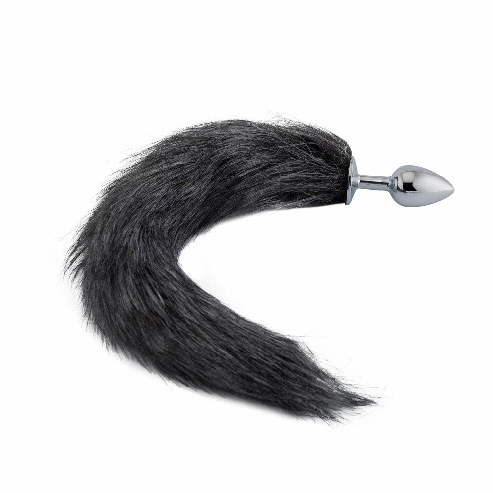 Dark Grey Fox Metal Tail, 18"