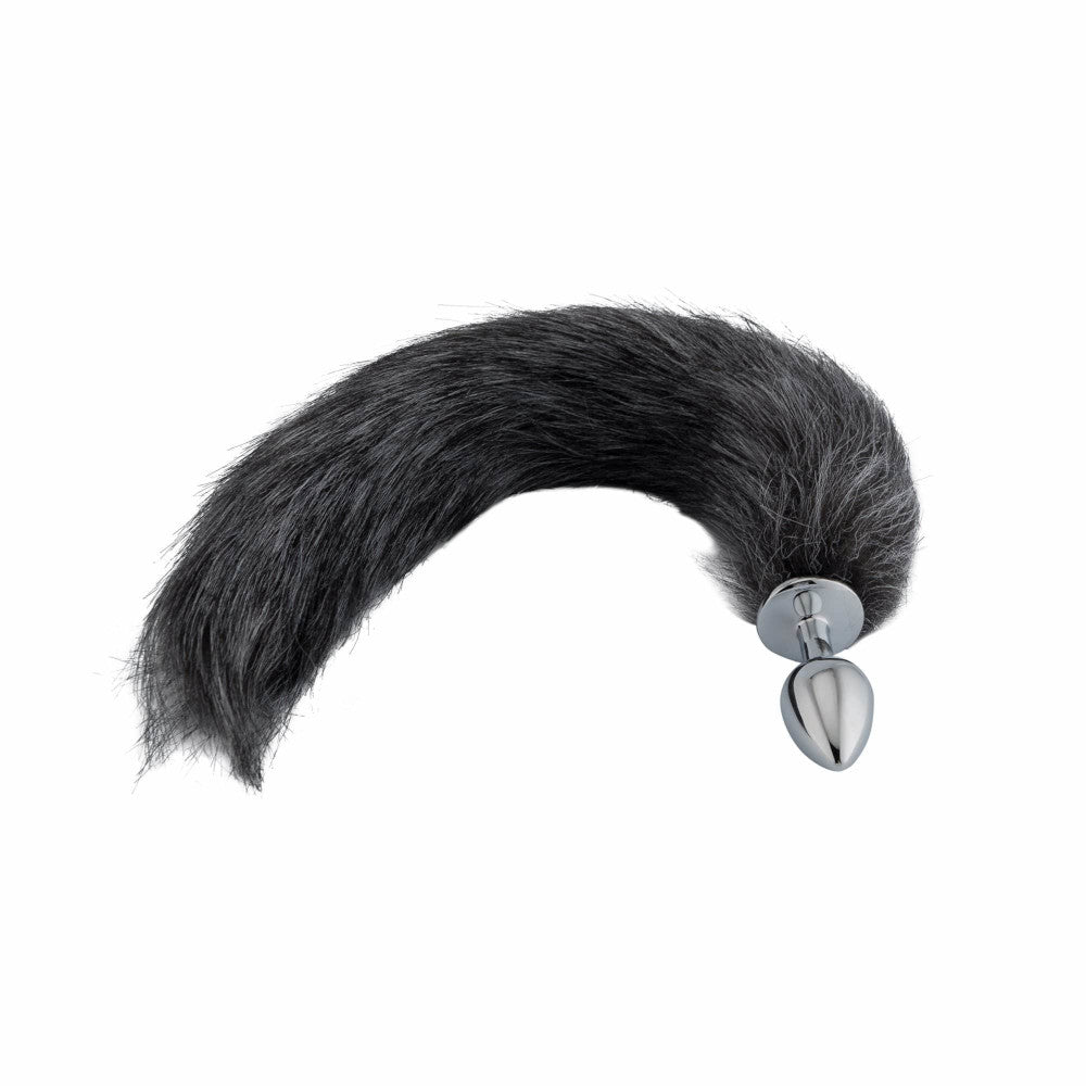 Dark Grey Fox Metal Tail, 18"