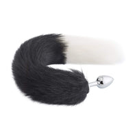 Black & White Cat Tail Plug 16"