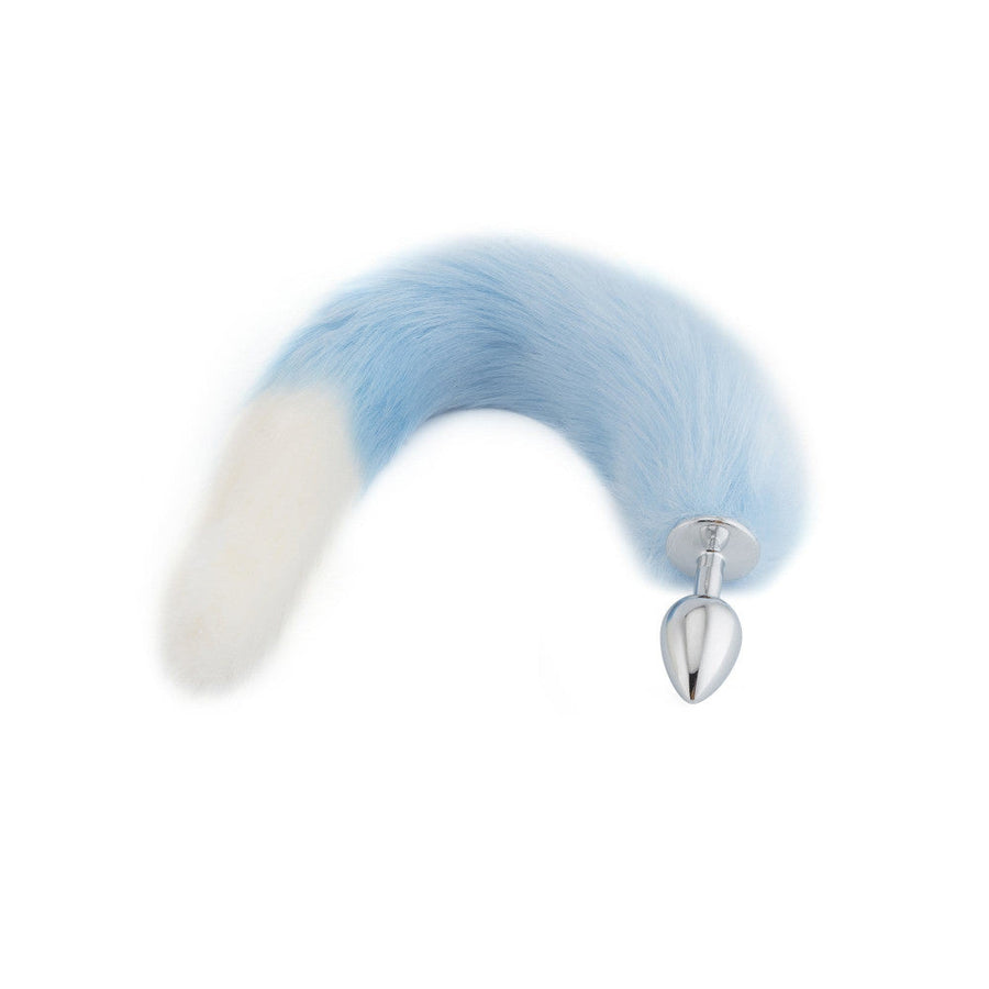Light Blue with White Fox Metal Tail, 18"