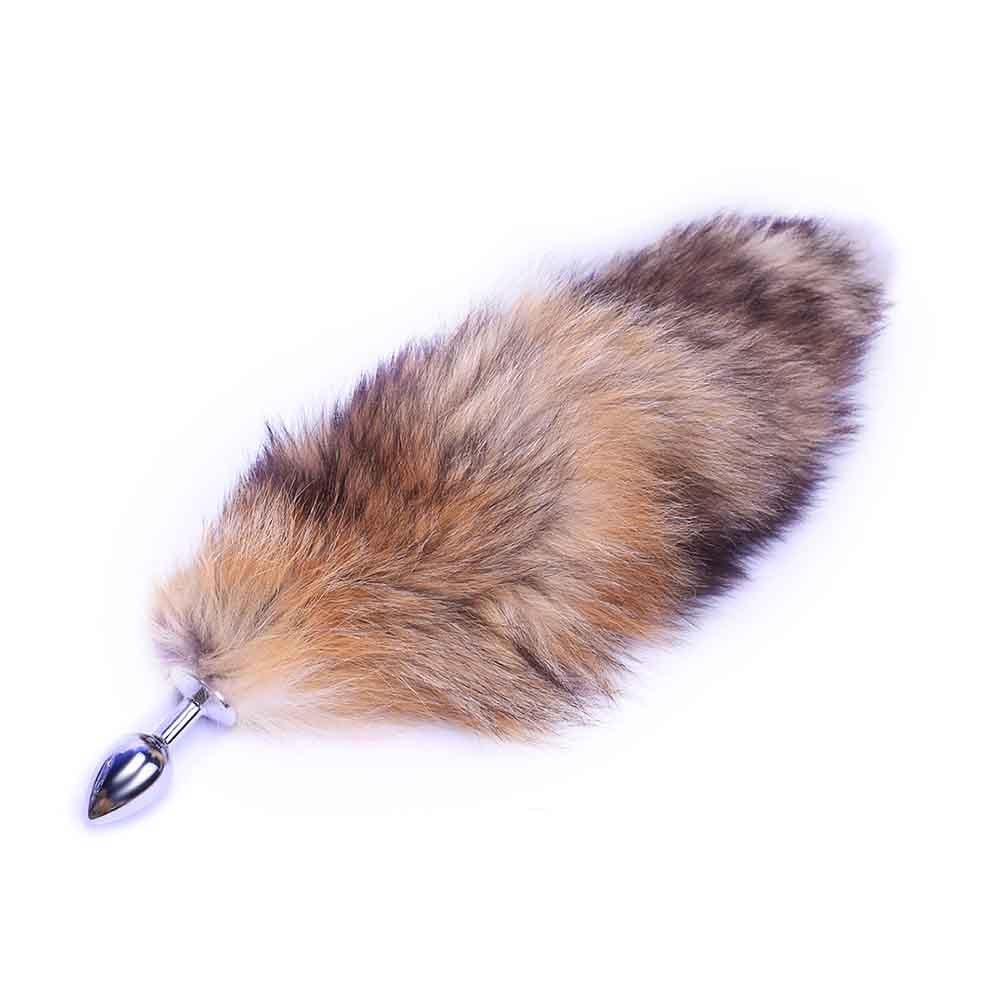 Brown Metal Anal Fox Tail 16"