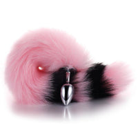 Pink with Black Anal Fox Metal Tail, 14"