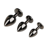 Gunmetal Jeweled Princess Plug 3 Piece Set