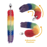 Rainbow Fox Shapeable Metal Tail Plug, 18"