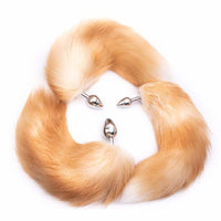 Orange Metal Fox Tail Butt Plug 16"