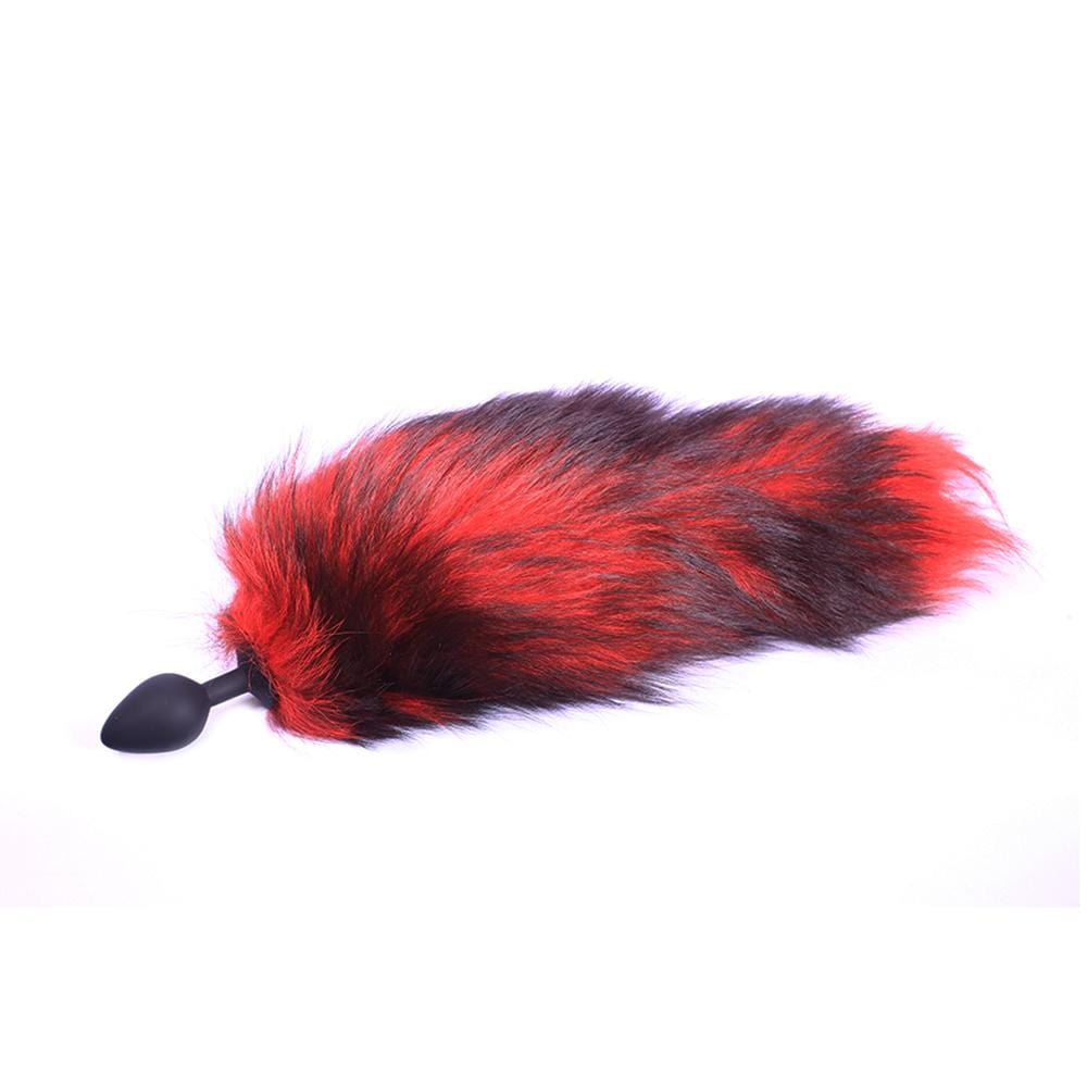 Red Silicone Wolf Tail 16"