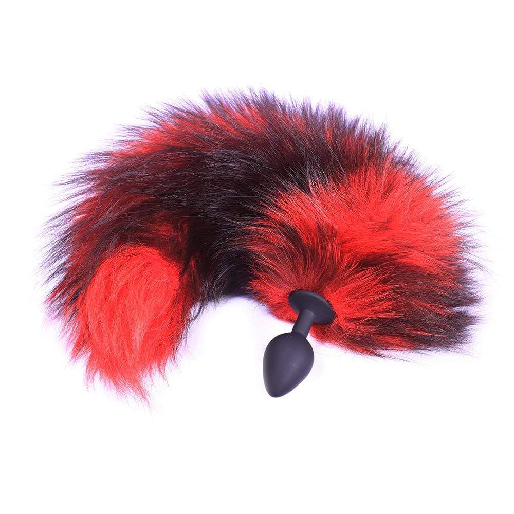 Red Silicone Wolf Tail 16"