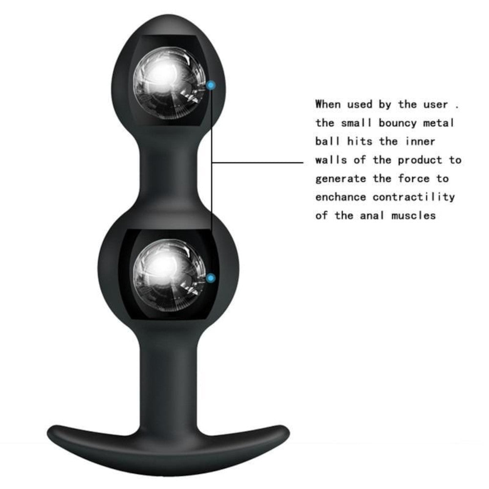 Black Bead Silicone String Anal Toy