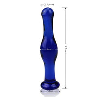 Blue Large Anal Glass Plug Dildo