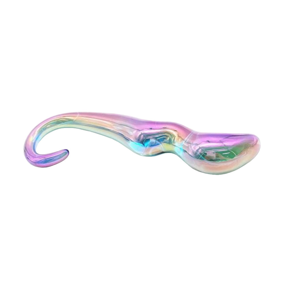 Rainbow Anal Teardrop Glass Dildo