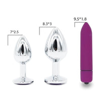 Purple Jeweled 3" Stainless Steel Butt Plug