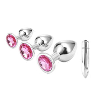 Cute Pink Princess Plug With Vibrator
