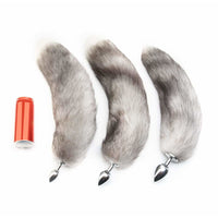 Gray Anal Fox Tail 16"