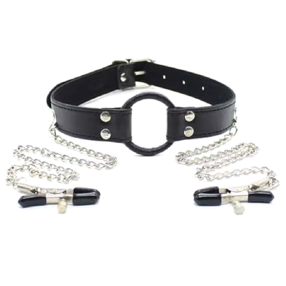 Nipple Chain Ring Gag