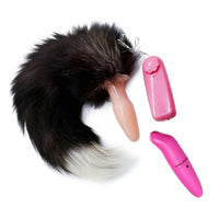 Brown Fox Tail With Vibrating Plug, 15"