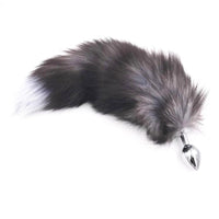 15" Dark Fox Tail with Princess-type Steel Plug and Extra Vibrator