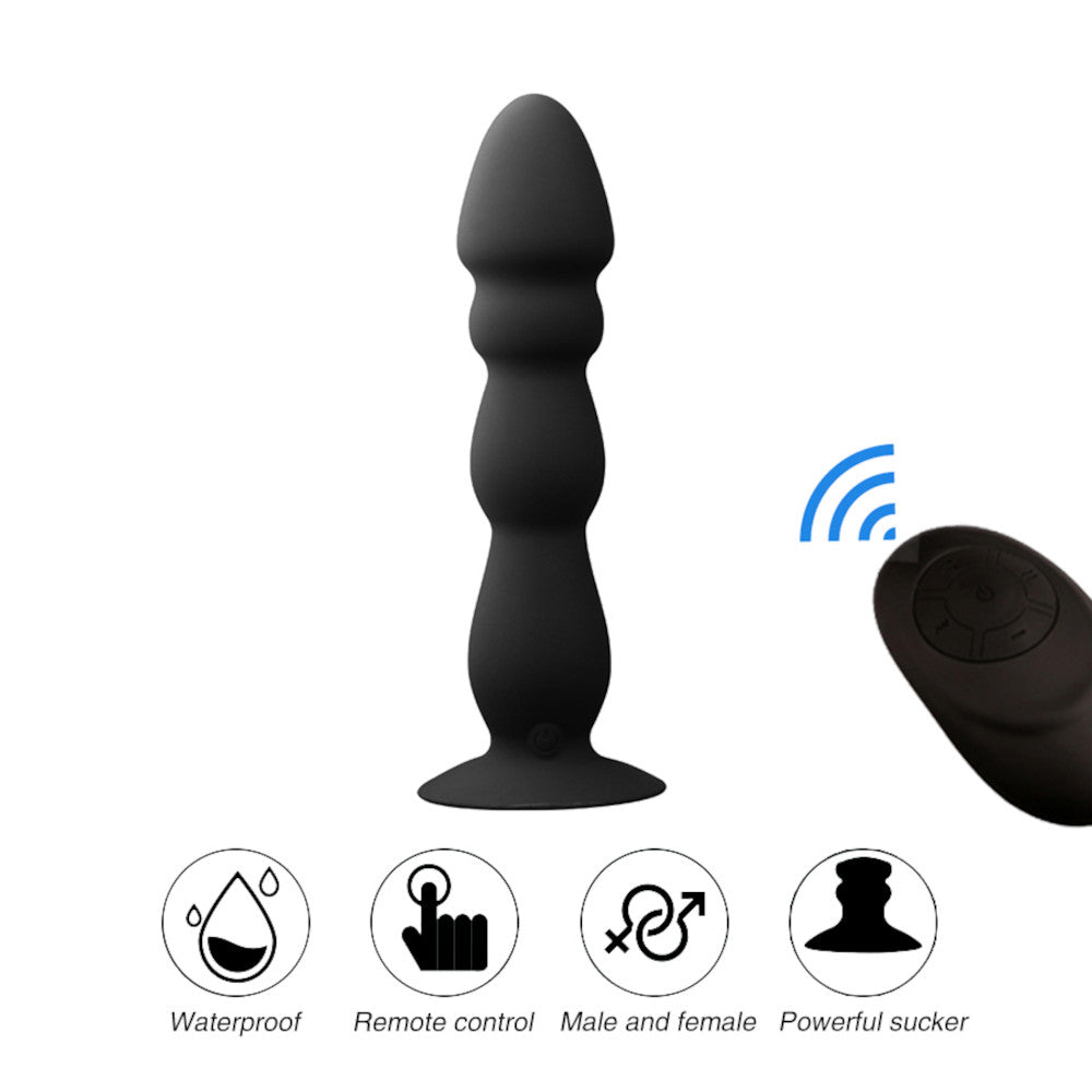 Ridged Anal Vibrator Butt Plug