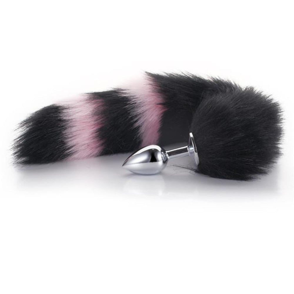 Black with Pink Fox Metal Tail, 14"