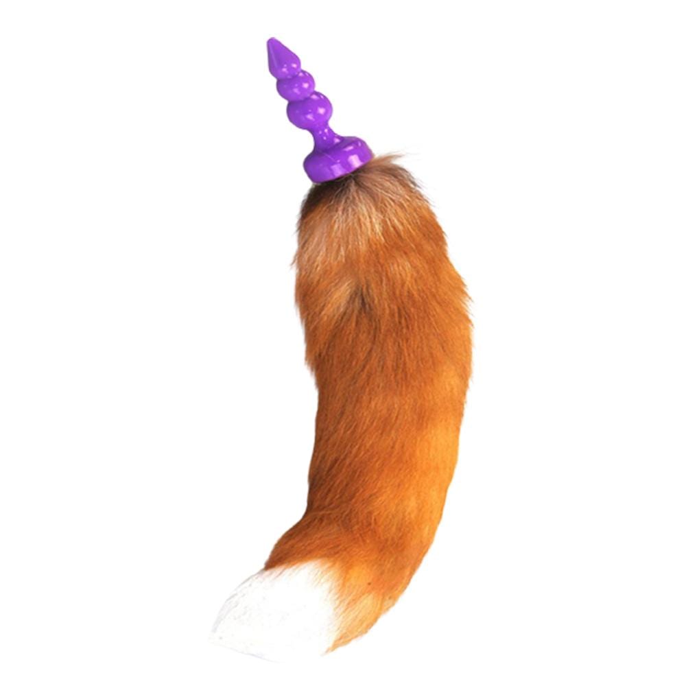 16" Orange Brown Fox Tail Silicone Plug