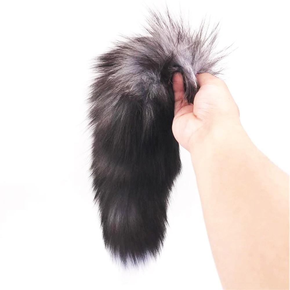 Brown Fox Tail With Vibrating Plug, 15"