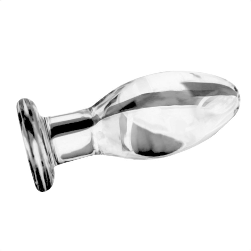 Smooth Transparent Glass Stimulator Plug