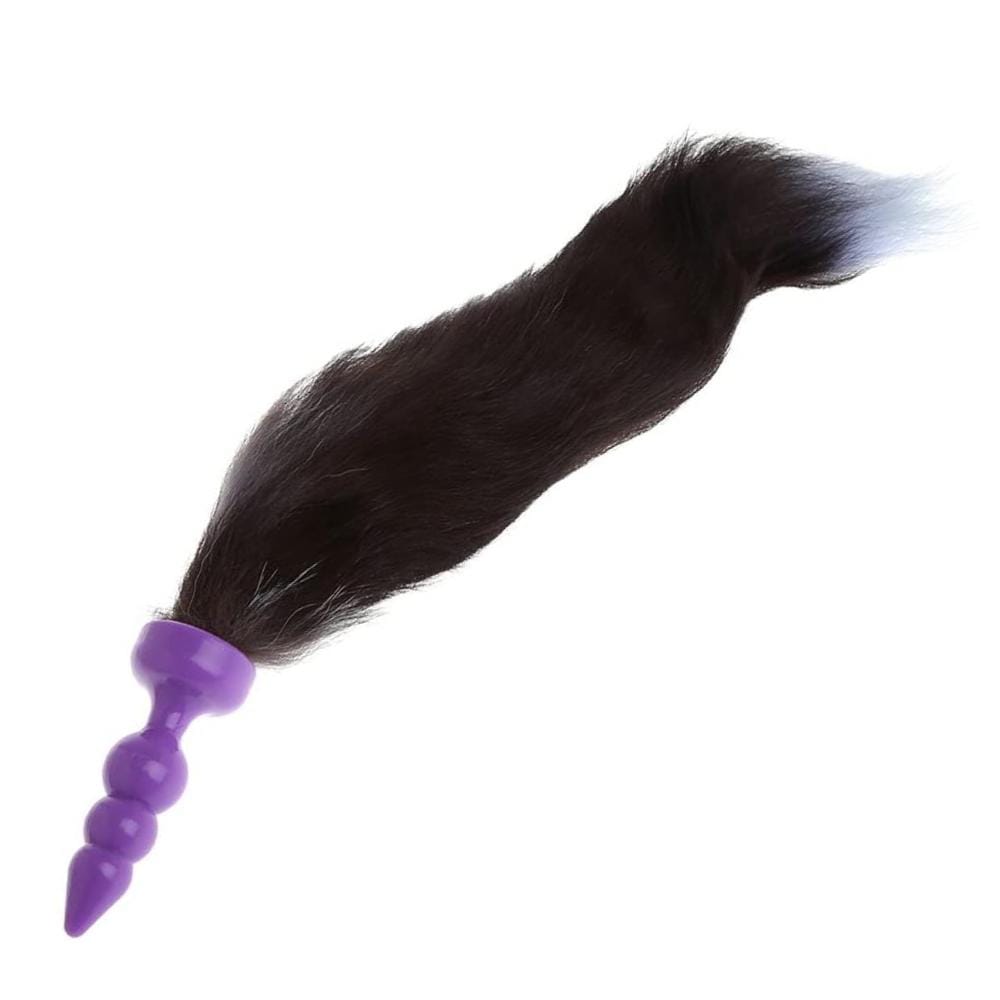 16" Black Fox Tail Silicone Plug