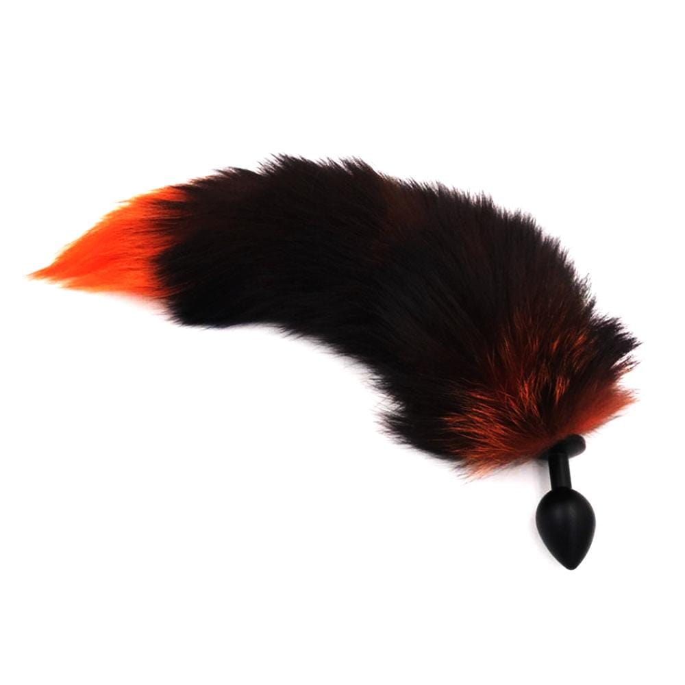 Black & Orange Fox Tail 16"