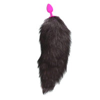 Medium Sized Cat Tail Silicone Plug, Black 17"