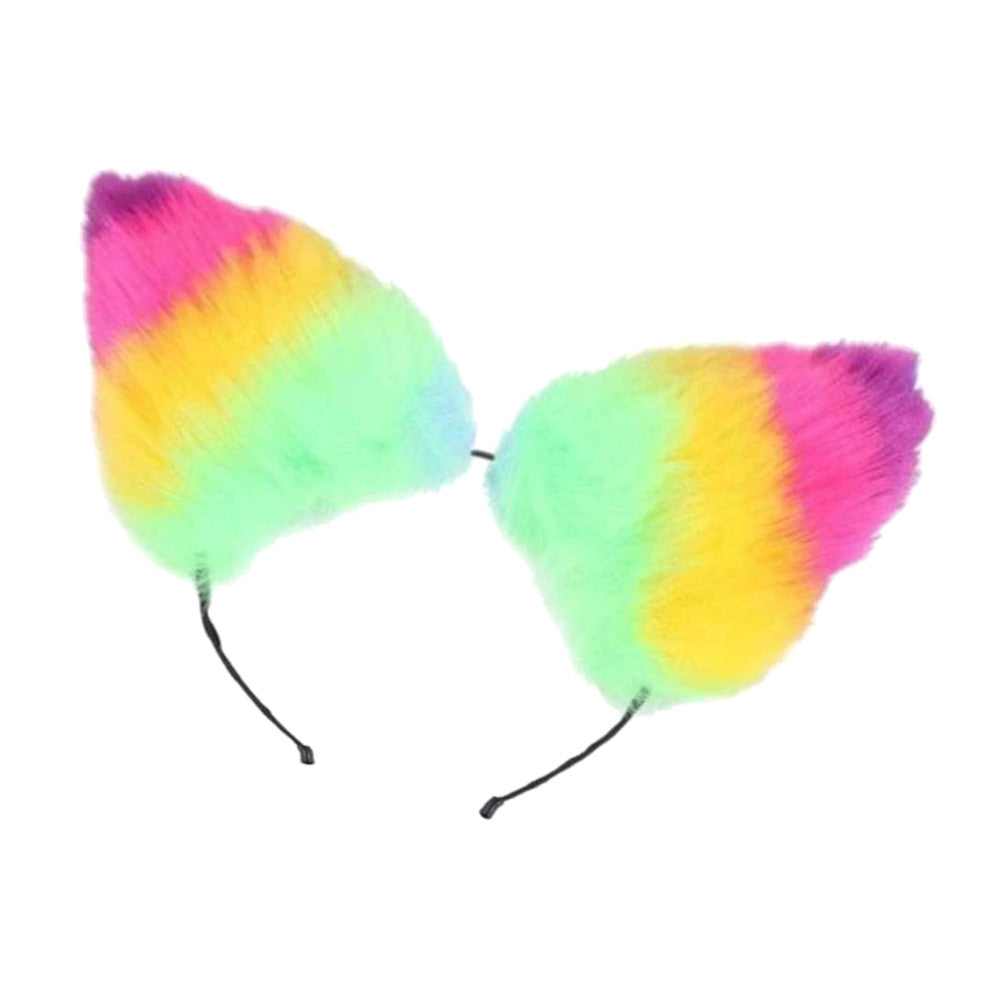 Rainbow Colored Cat Ear Headband