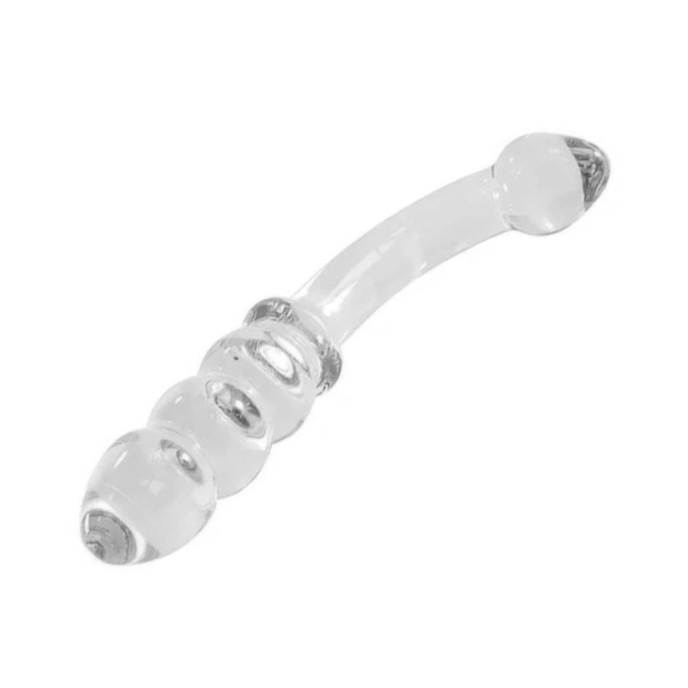 Curved Clear Glass Butt Dildo