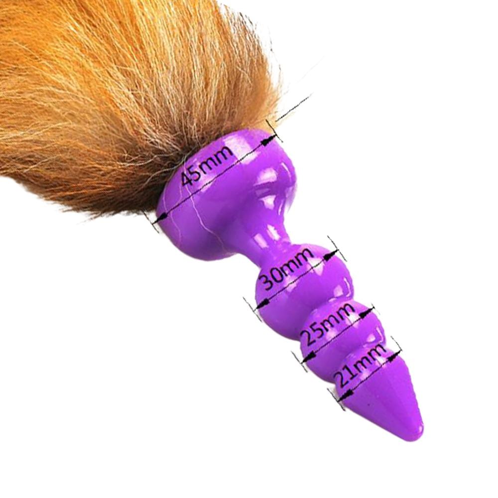 16" Orange Brown Fox Tail Silicone Plug