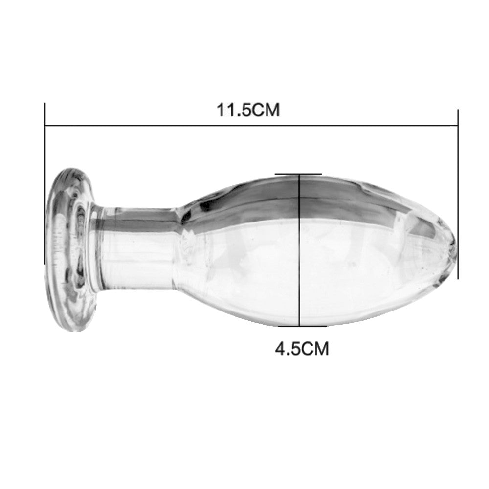 Smooth Transparent Glass Stimulator Plug