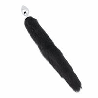 18-in Black Fox Tail With Plug-Shaped Metal End